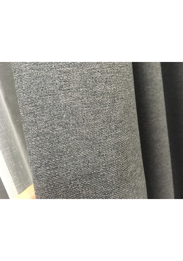 Perdefony Keten Fon Perde Koyu Gri