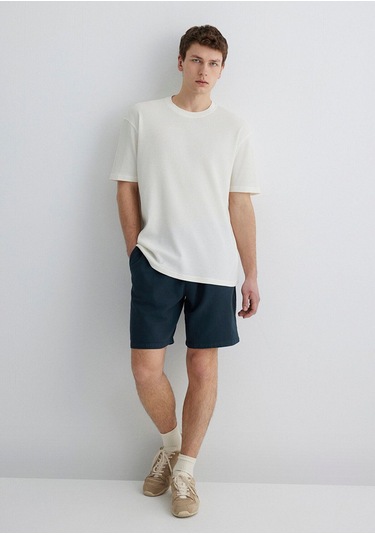 Mavi Erkek Kısa Kol Tişört Kırık Beyaz 0612724-70057 Beyaz