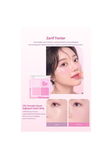 Dasique Karıştırılabilir Renk Tonlarına Sahip 4lü Allık Blending Mood Cheek 06 Berry Smoothie 06 Berry Smoothie