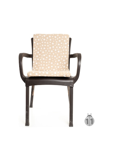 Mer-Tim Bej Yıldız Desenli Sandalye Minderi 1 Adet