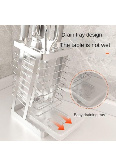 Siyah 304 Paslanmaz Çelik Mutfak Bıçağı Tutucusu, Mutfak Bıçağı Tutucusu, Depolama Rafı, Ev Drenaj Tezgahı, Sebze Bıçağı Tutucusu, Depolama Rafı