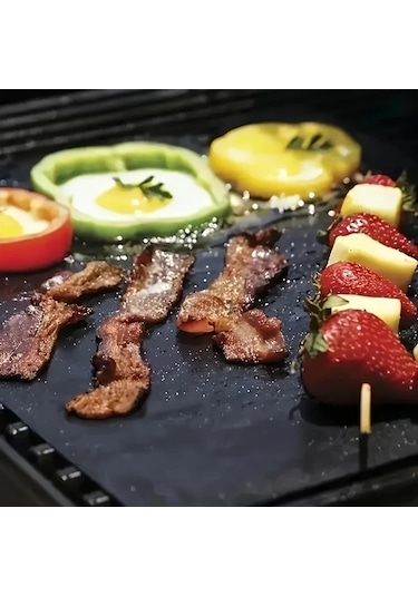 Trendooze 6li Paslanmaz Siyah Yapışmaz Fırın Izgara Tost Makinesi Fritöz Kağıdı Ev Yemekleri İçin