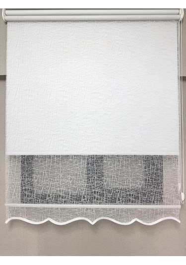 Bbb Blackout Işık Geçirmez Çift Mekanizmalı Tül Stor Perde Beyaz Ts1084bl Beyaz