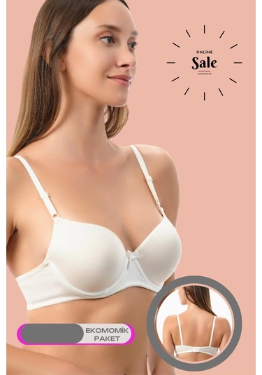 Beyaz Dolgulu Mikro Tek Sütyen Beyaz