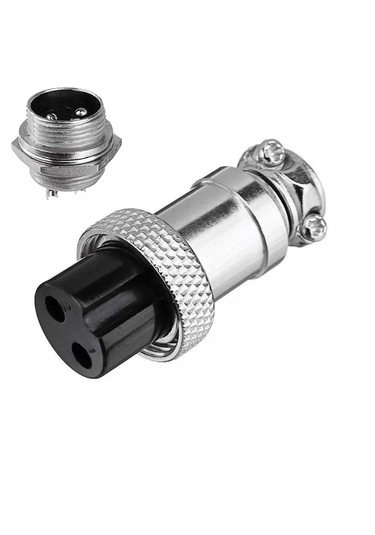 Mike Konnektör 2-pin 16mm - Dişi +erkek Takım