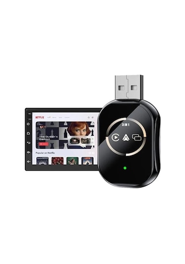 Araç İçi Ekran Yansıtma Kiti Carplay Adaptörü Android Cihaz Uyumlu