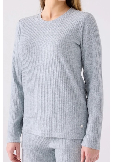 Pierre Cardin 8908 Uzun Kollu Kadın Pijama Takımı Yeşil Çok Renkli