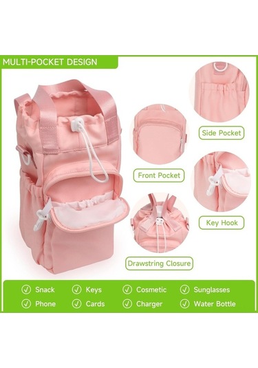 Besthome1 Stanley Termal Kupa Kılıfı - Isı Soğuk Saklama Çantası, Askılı Tasarım, Pembe Renk, Uygun Kişiler İçin Pembe