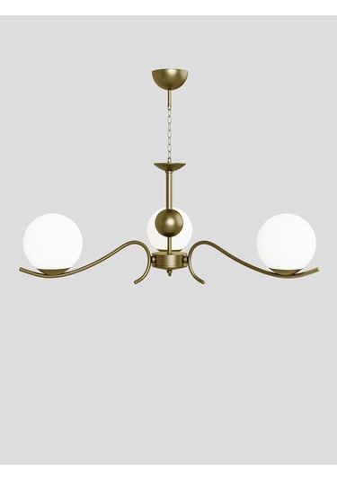 Merla 3'lü Eskitme Kasa Beyaz Camlı Avize