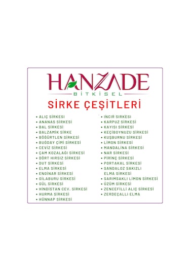 Hanzade Bitkisel Alıç Sirkesi 4 x 500 ML