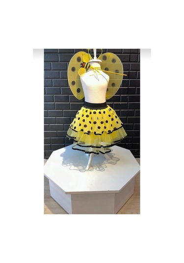 Kara Kedi Kostüm Evi- Arı Etek Ve Kanat Seti Sarı