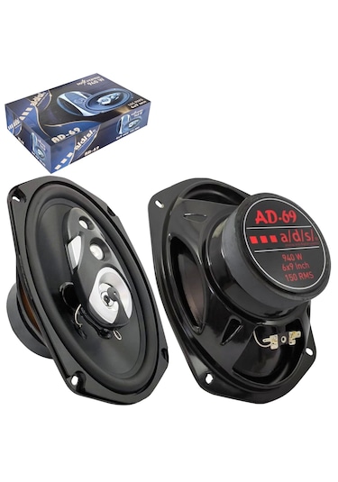 Ads Ad-69 Oto Hoparlör Oval 6x9 İnç 940 Watt 105rms Tweeterli 2 Adet