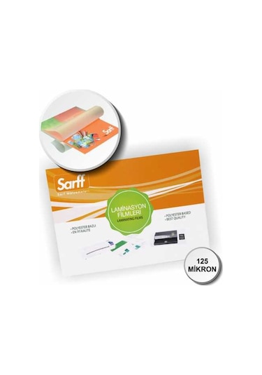 Sarff 125 Mikron 65X95Mm Pvc Laminasyon Filmi 100 Lü Paket