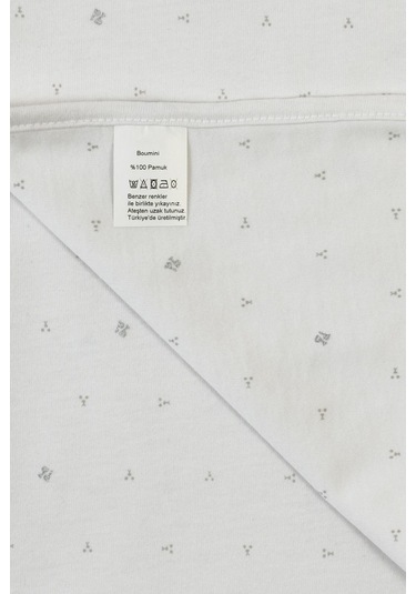 Boumini Kalın Penye Battaniye Çift Katlı Doğal Pamuk Beyaz Çok Renkli