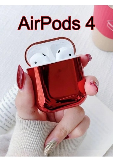 Case House Airpods Uyumlu 4 İçin Tek Renkli Kılıf, Airpods Uyumlu 4 Kulaklık Kılıfı 431096626 Kırmızı