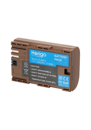 Herigo Lp-e6p-c 2400mah Type-c Şarjlı Batarya Lp-e6 Uyumlu
