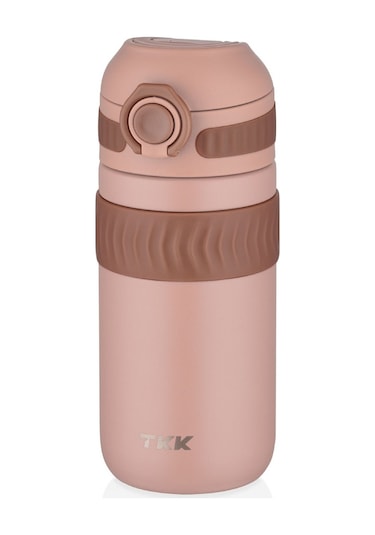 Tkk 450 Ml Pembe Çocuk Ve Yetişkin Paslanmaz Çelik Termos Matara - Kahve Termosu
