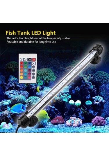 Qingmipy 38cm Akvaryum Led Işığı - Uzaktan Kumanda Ve Manuel Renk Değiştirme, Su Geçirmez, Aydınlatma Ve Renk Ayarlama Fonksiyonu Mf-21u Avrupa Standartı