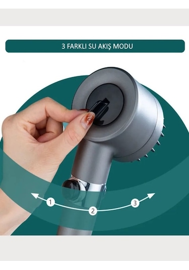 Ulzyvf 3 Fonksiyonlu Aç/kapa Duş Başlığı - Masaj Taraklı Gri