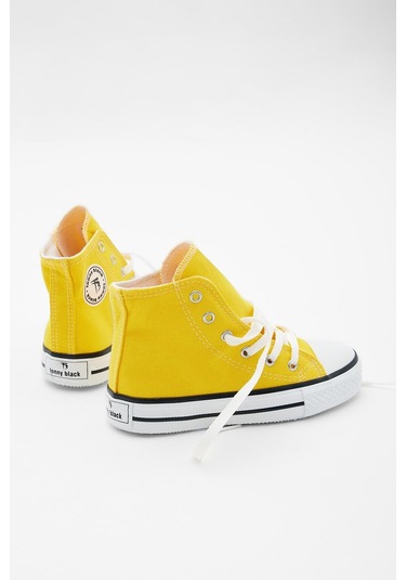 Rahat Kalıp Bağcıklı Uzun Çocuk Unisex Sarı Spor Ayakkabı Tbh1426 Sarı
