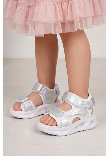 Papuçcity Vetta 03497 Kız Çocuk Bebe Sandalet Ayakkabı Gümüş