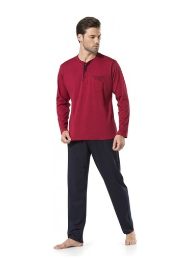 Pierre Cardin 5560 Erkek Çeyizlik Beşli Rop Pijama Takım - Bordo Bordo