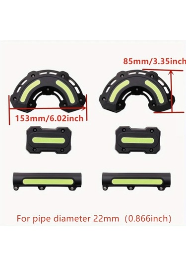 Dashanshop Motorsiklet Universal Anti Drop Koruma Kılıfı Style 2 22mm Reflektörlü