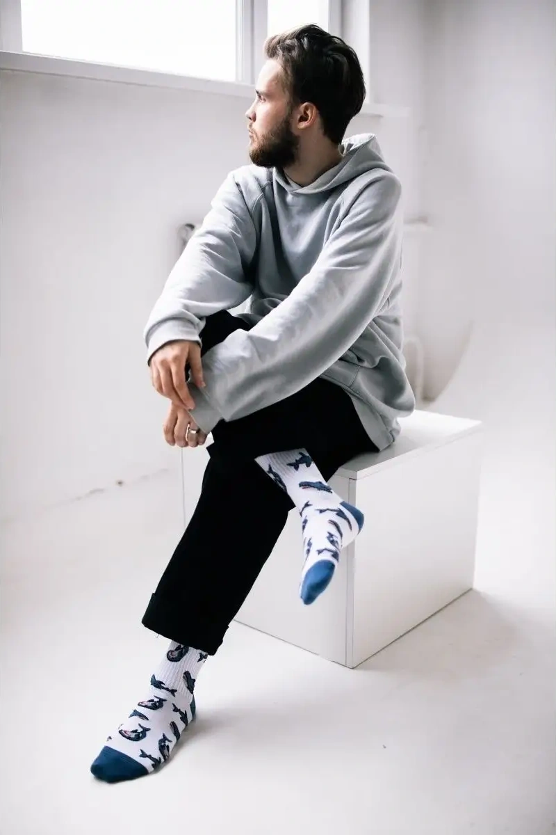 Mogzy Baskılı Ve Desenli Yüksek Çoraplar Eğlenceli Baskılı Ve Desenli Yüksek Çoraplar 19460528 Beyaz