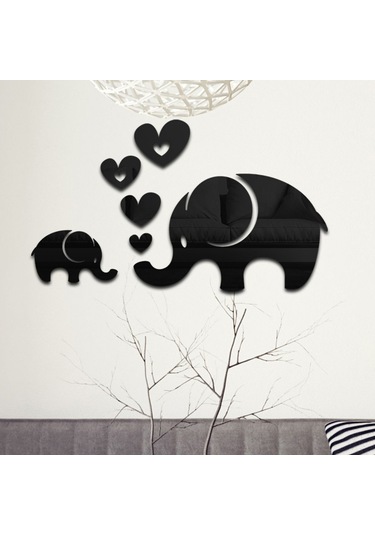 Sones Adet / Set Akrilik Fil Ayna Stereo Duvar Çıkartmaları Ev Dekorasyonu Yumuşak Ayna Siyah Diğer