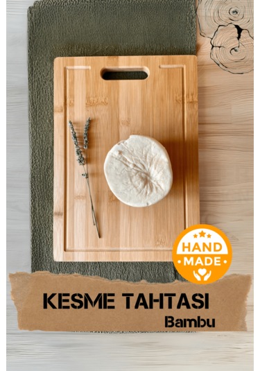 El Yapımı Bambu Ahşap Kesme Tahtası 30 X 20 Cm