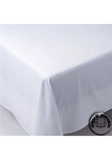 Lotus Home Lüks Pamuklu Düz Beyaz Çarşaf Tek Kişilik 160x240