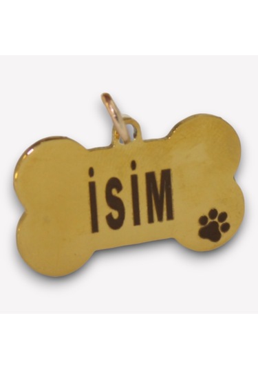 Caramelos Çelik Metal Köpek Künyesi Gold