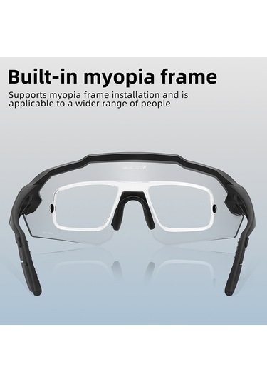 West Bıkıng Yp0703164 Tr90 Çerçeve Buğu Önleyici Bisiklet Gözlükleri Uv400 Fotokromik Güneş Gözlüğü - Siyah