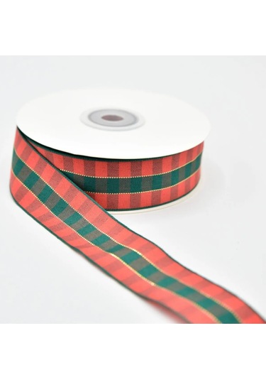Yılbaşı Kurdelası Ekose 25 Mm 2.5cm 5 Metre