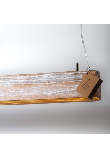 Soft Patine Modern Ahşap Aydınlatma - Minimal Led Sarkıt Avize Akça Ahşap