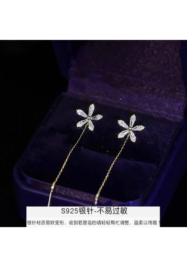 Samdoo 2022 Yeni Stil S925 Gümüş Iğne Mikro Takıklı Uzun Kolye, Kadınlar İçin Modern Kore Stili Zümrüt, Sağlıklı Ve Kullanıma Güvenli Diğer