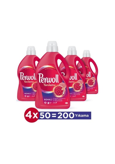 Perwoll Hassas Bakım Sıvı Çamaşır Deterjanı Renkli Yenileme 4 x 2970 ML  200 Yıkama