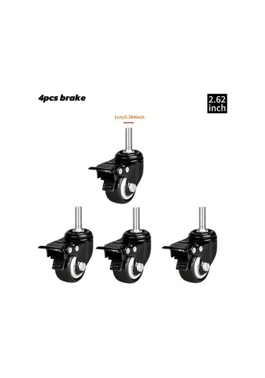 Dashanshop 4 Adet 10mm Frenli Ağır Hizmet Döner Tekerlek 353 Kg Masalar Sehpalar