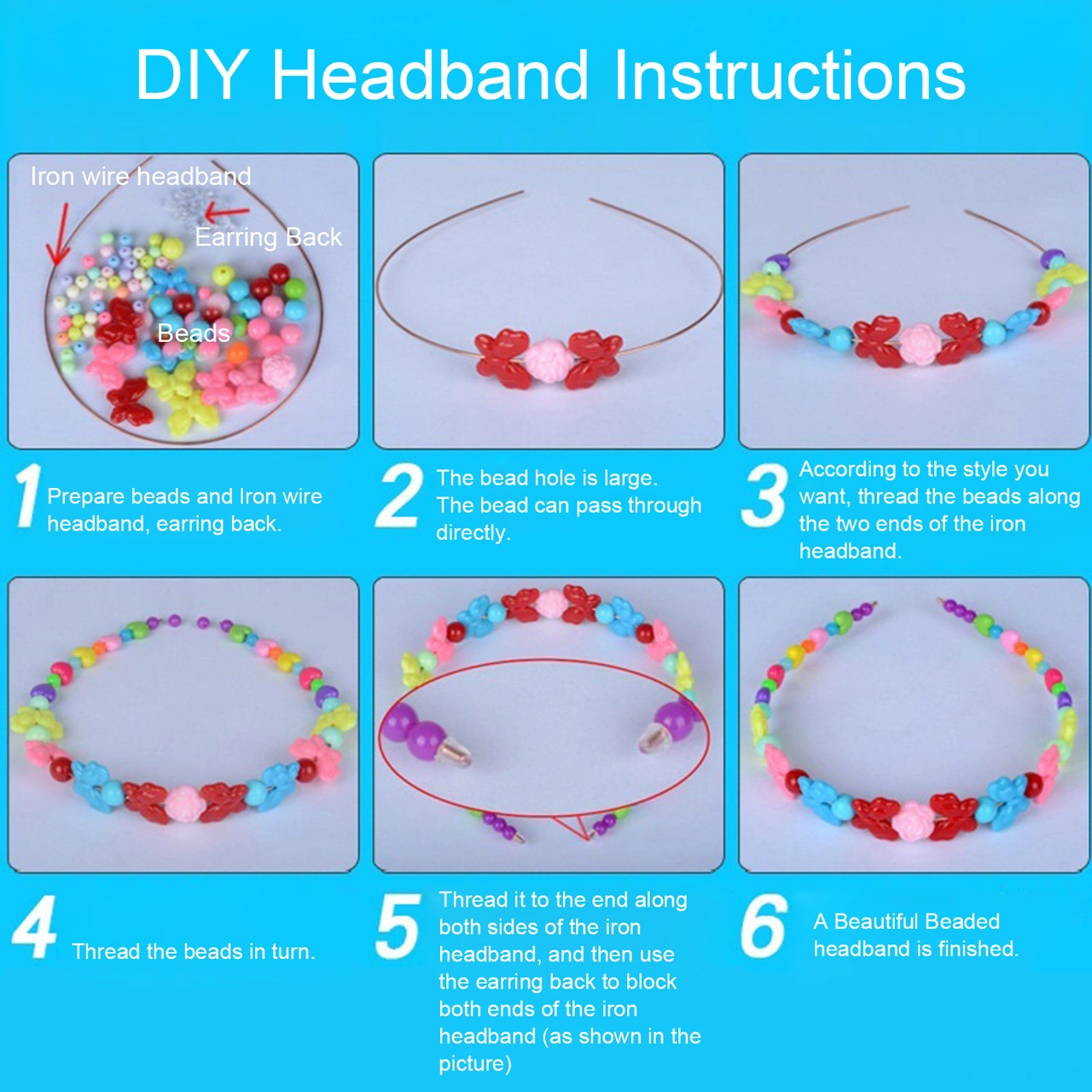 Moveevo 01 Multicolor Perforated Plastic Bead Set For Dıy Necklace And Bracelet Making Diğer