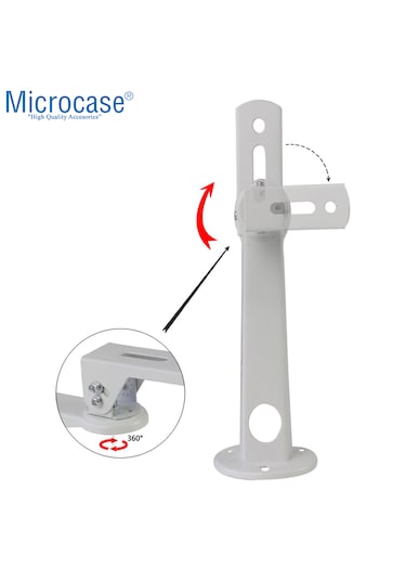 Microcase Metal Döner Başlıklı Cctv Kamera Projeksiyon Duvara Monte Askı Aparatı - Al5283