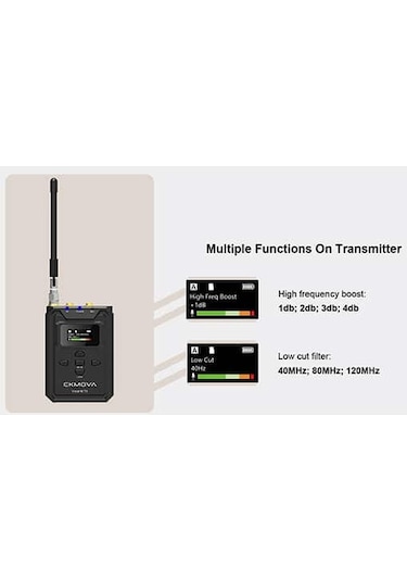 CKMOVA Vocal M V2 Profesyonel UHF Çift Kanallı Kablosuz Mikrofon