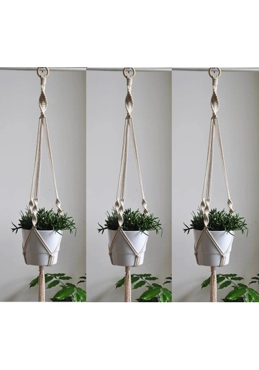 Tahahamak 3 Lü Simple Makrome Saksılık
