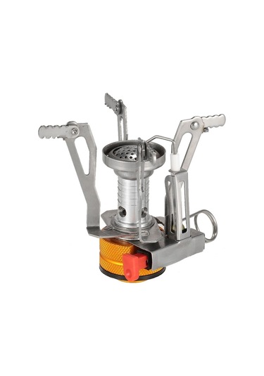 Fosenze Taşra Kampı İçin Çelik-alüminyum Mini Ocak, Elektronik Alevle Ateşleme, Taşınabilir Çanta İçeren Hafif Kullanimlı Isıtıcı Gümüş