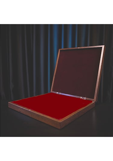 Ceviz Desenli Mdf Ahşap Sandıklı Satranç Tahtası 36x36x6 Cm