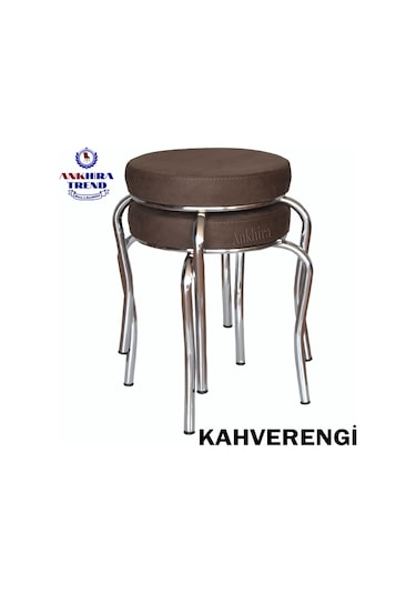 Tabure (Krom Ayaklı) (2 Adet) - Mutfak Balkon Taburesi