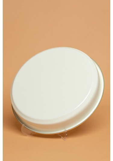 Crema Di Siena Emaye Yuvarlak Krem Fırın Tepsisi Ebutay Krem