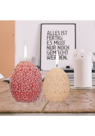 Sointeresting Oyma Çiçek Yumurta Silikon Mum Kalıbı Catharanthus Top Sabun Reçine Alçı Kalıp Çikolatalı Kek, S Beyaz