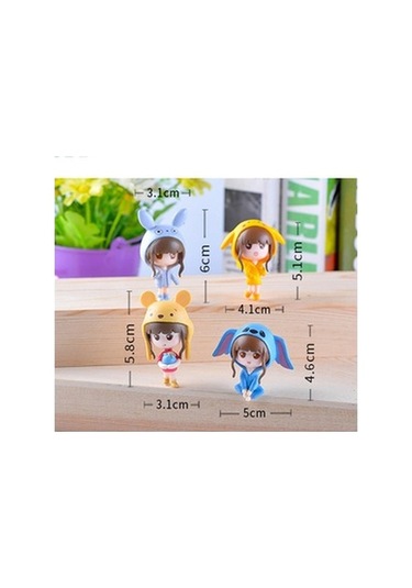 Lijinxu 4 Adet Bahçe Minyatür Heykelcik El Sanatları Mikro