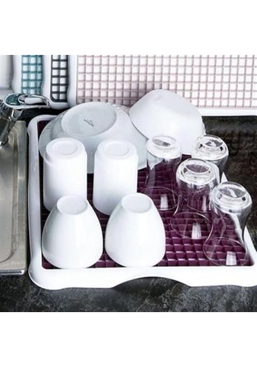 Pratik Lavabo Tezgah Üstü Bulaşık Kurutmalığı Süzmatik 22x40 Cm Diğer