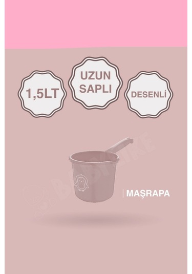 Çocuklar İçin 2'li Banyo Seti Kulplu Kova & Oluklu Maşrapa Set Pembe